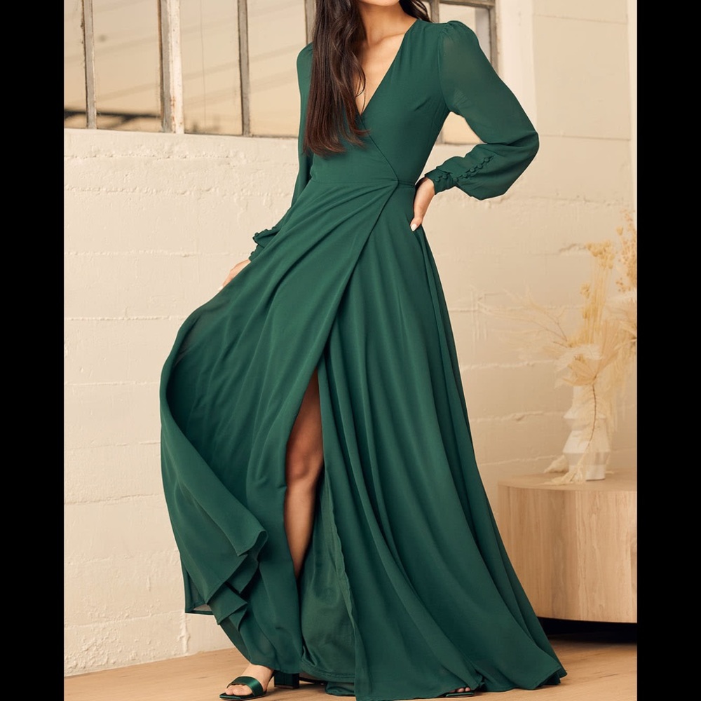 Lulus My Whole Heart Long Sleeve Wrap Dress